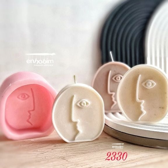 İskandinav Tarz Yuvarlak Yüz Mum Silikon kalıp