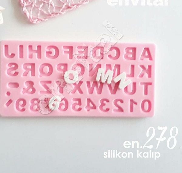 1.5 cm alfabe silikon kalıp
