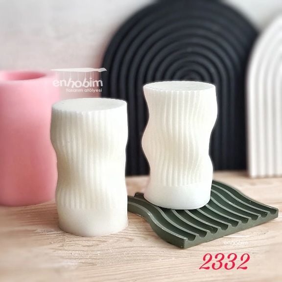 Dalgalı sütun çizgili mum silikonkalıp