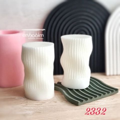 Dalgalı sütun çizgili mum silikonkalıp