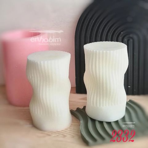 Dalgalı sütun çizgili mum silikonkalıp