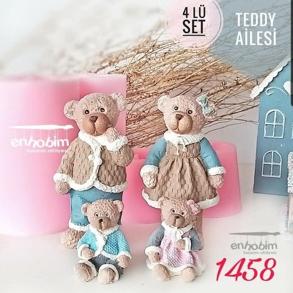 Tedy 4lü set silikon kalıp