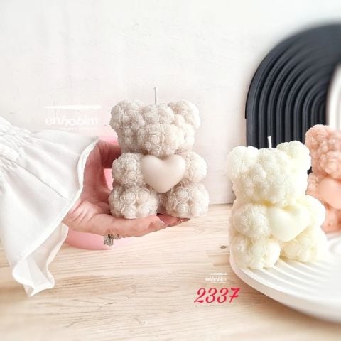 Kalpli güllü BÜYÜKBOY AYICIK mum silikonkalıp