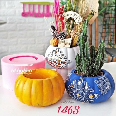 Orta boy kabak saksı silikon kalıp