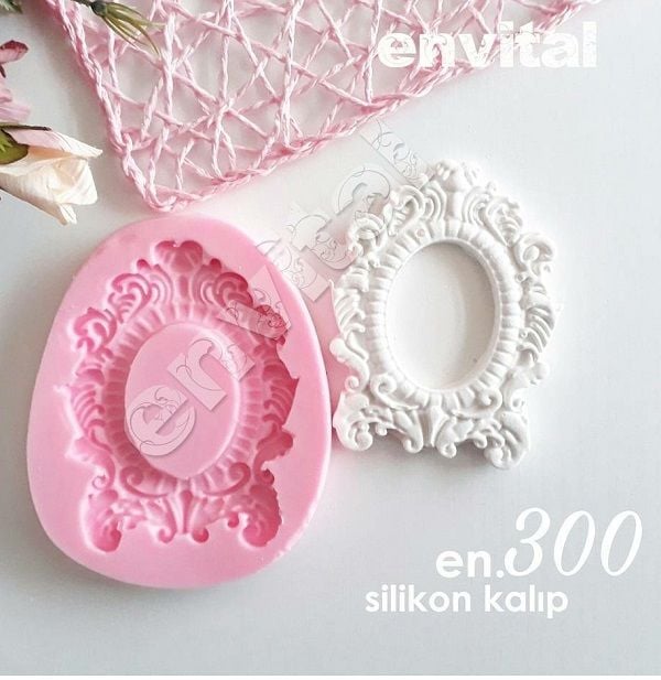 İçi oval minik çerçeve silikon kalıp