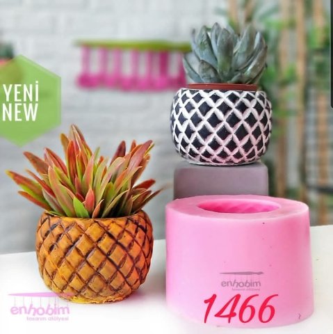 Ananas desen saksı silikon kalıp