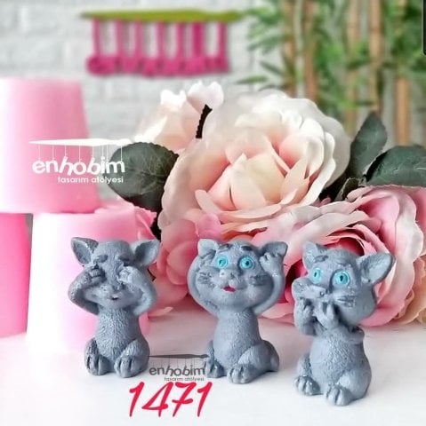 3lü set kedi silikon kalıp