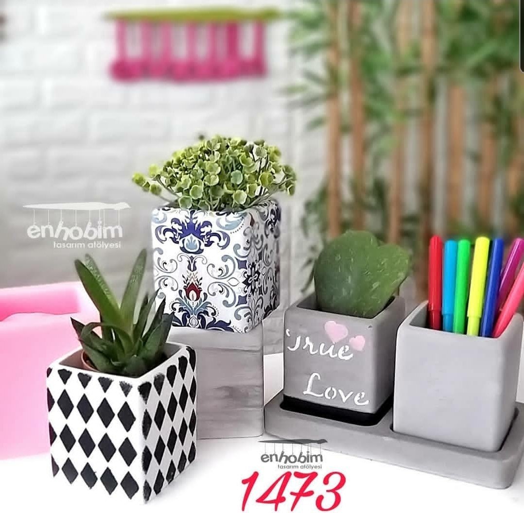 Düz kare saksı silikon kalıp