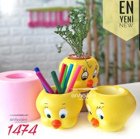 Tweety saksı silikon kalıp