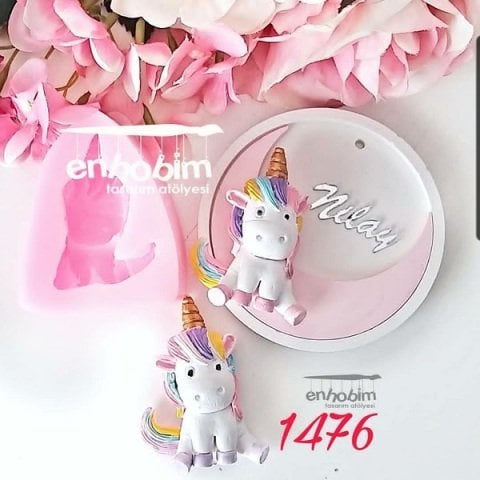 Oturan unicorn silikon kalıp