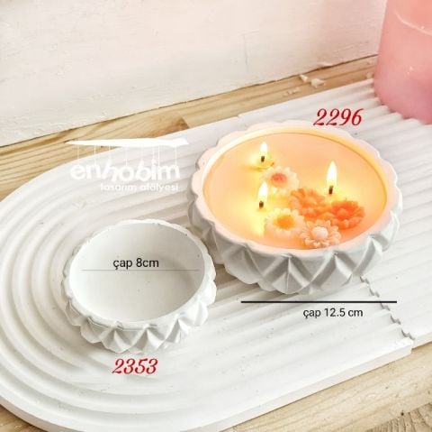 Baklava desen küçükboy mum kabı silikonkalıp