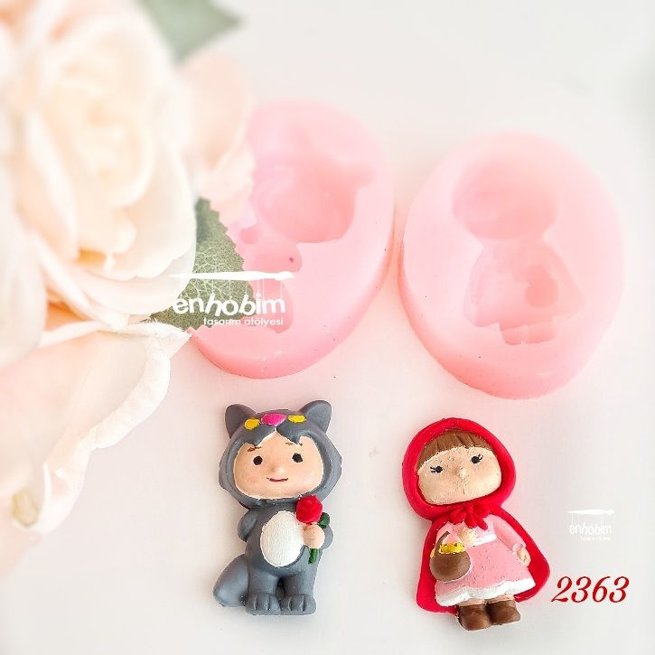 2li Set Kırmızı başlıklı kız   Silikon kalıp