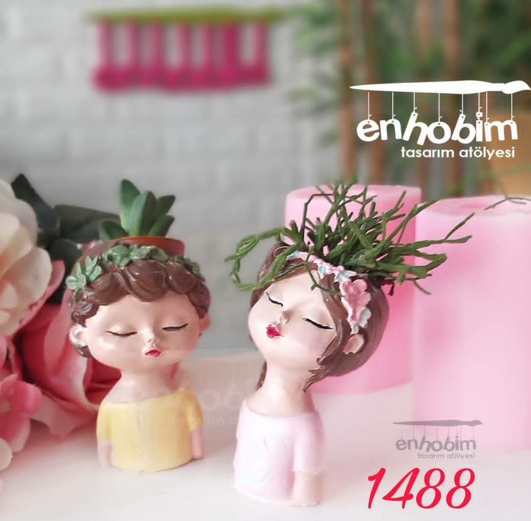 2li kızlar saksı silikon kalıp