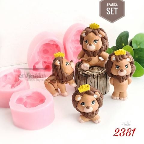 4lü Aslan Set Silikon Kalıp