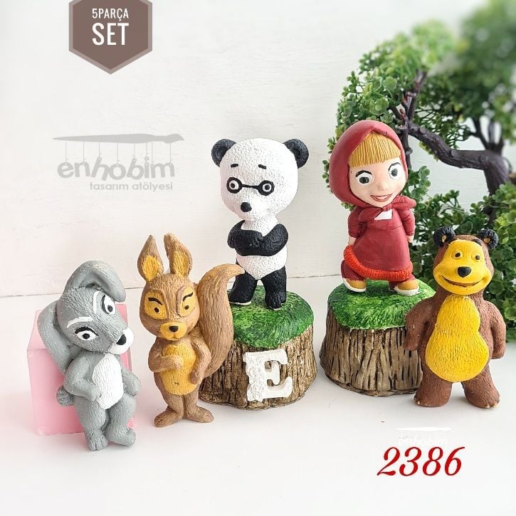 5li Maşa Ayı Set 2 boyutlu  Silikon kalıp