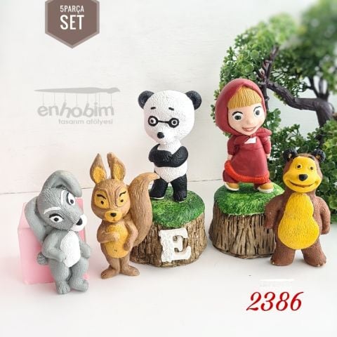 5li Maşa Ayı Set 2 boyutlu  Silikon kalıp