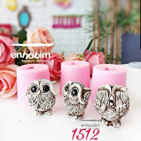 3lü baykuş set silikon kalıp
