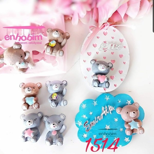 4lü ayıcıklar mini silikon kalıp