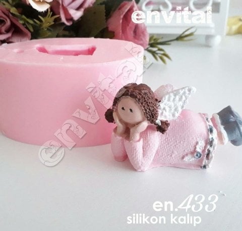 Düşünen melek kız silikon kalıp