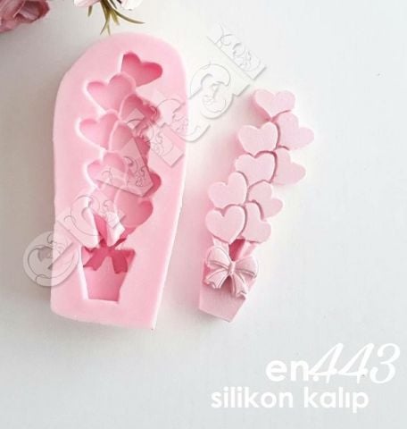 Saksıda kalp çiçek silikon kalıp