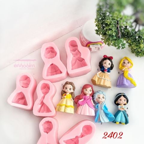 Prenses 2 boyutlu  Kızlar 6lı Set Silikon Kalıp