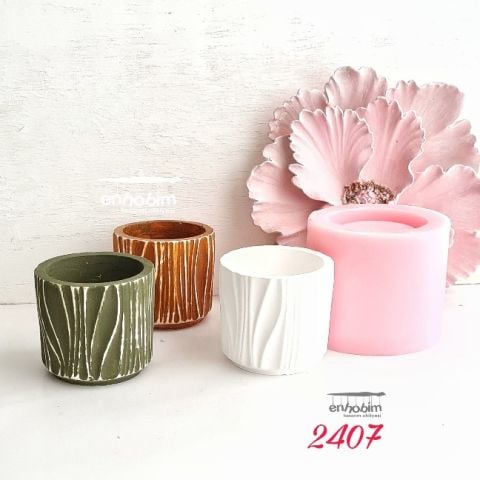 Dalgalı Ağaç Desen Saksı Silikon Kalıp