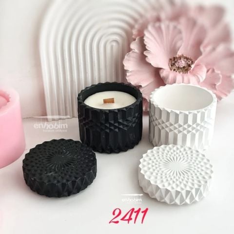 Krsital Desen Kapaklı Kutu Silikon Kalıp