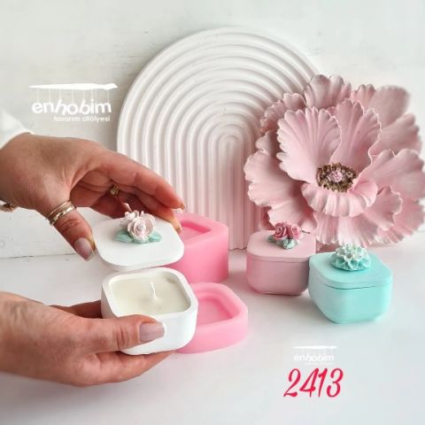 Kare Düz Kapaklı Kutu Silikon kalıp