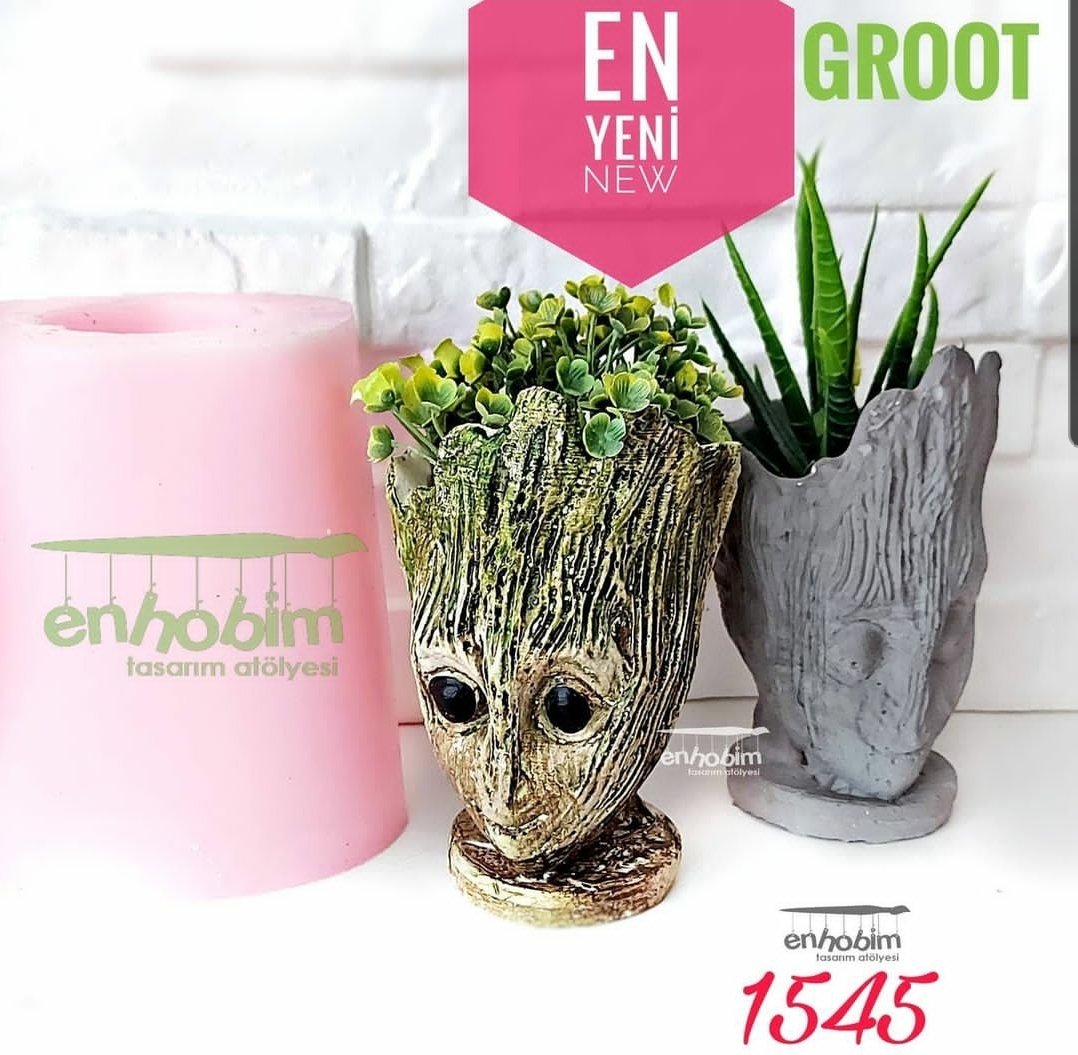 Grot kafa saksı silikon kalıp