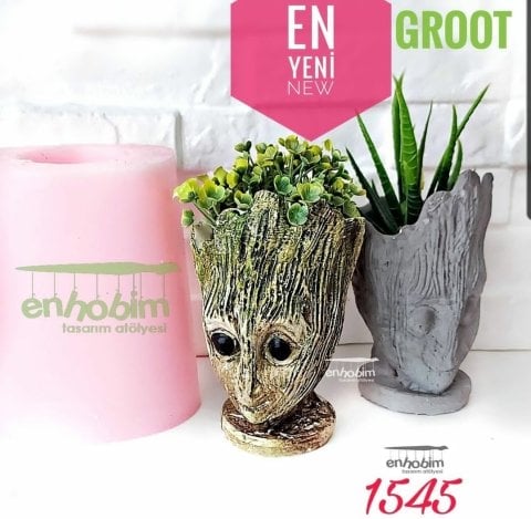 Grot kafa saksı silikon kalıp