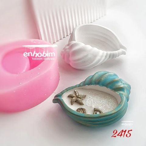 Deniz kabuğu mumluk sunumluk silikon kalıp