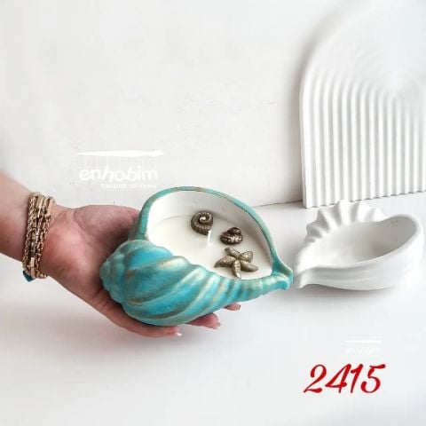 Deniz kabuğu mumluk sunumluk silikon kalıp