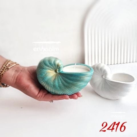 Deniz kabuğu  mumluk sunumluk silikon kalıp