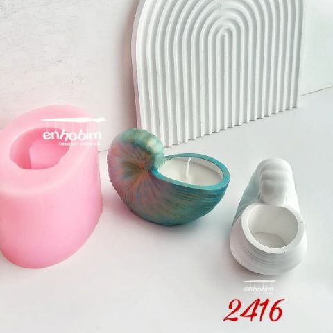 Deniz kabuğu  mumluk sunumluk silikon kalıp