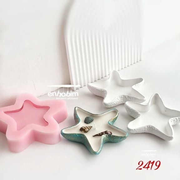 Deniz Yıldızı  mumluk sunumluk silikon kalıp