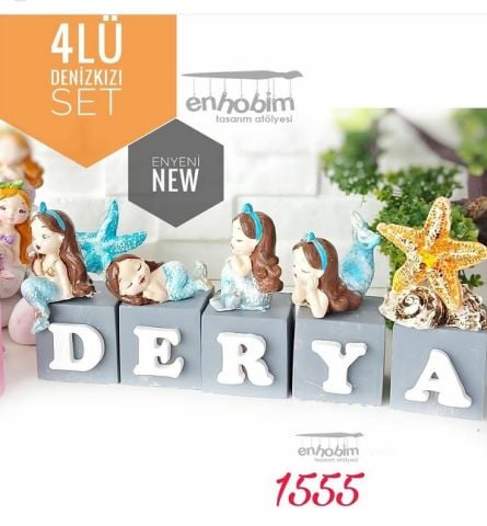 4lü set deniz kızları silikon kalıp