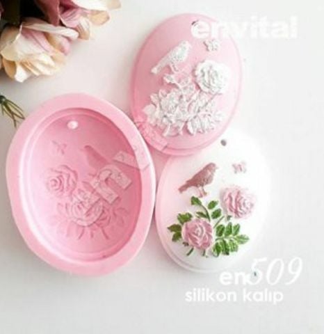 Kuşlu güllü taban silikon kalıp