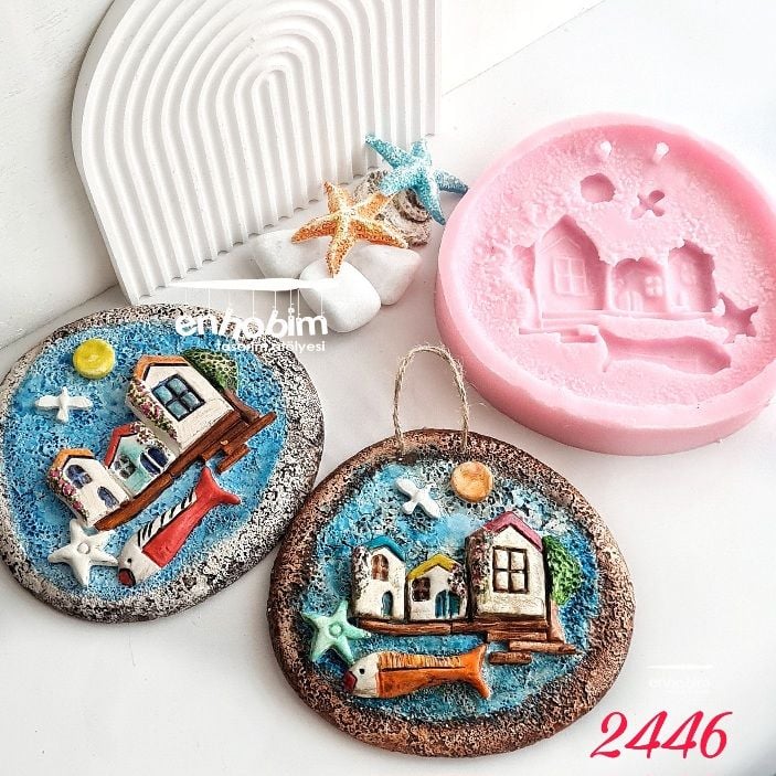 Balıklı pano duvar süsü   silikon kalıp