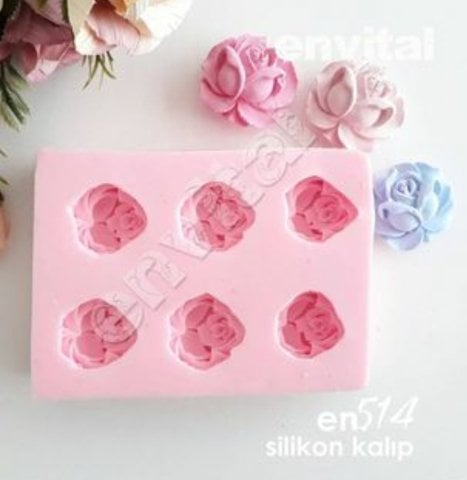 6 lı top gül silikon kalıp