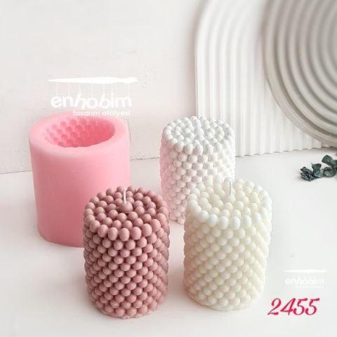 Büyük boncuk silindir mum silikonkalıp