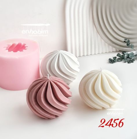 yuvarlak dalgalı desen mum silikonkalıp