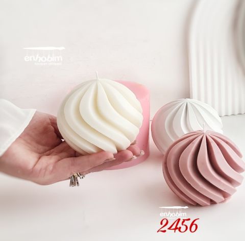 yuvarlak dalgalı desen mum silikonkalıp