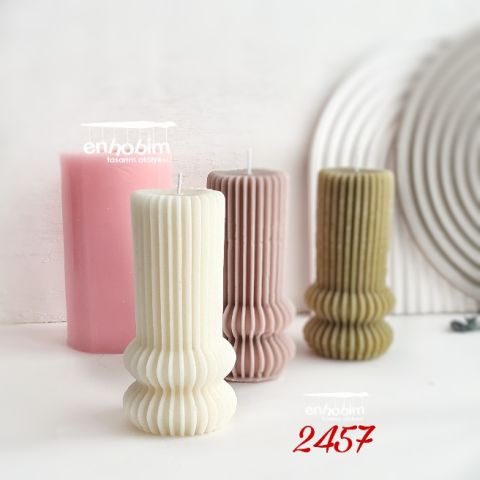 Çizgili desen Mum silikonkalıp