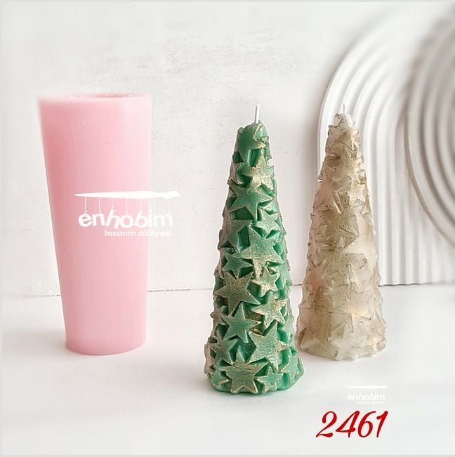 Yıldızlı  Çam Ağacı MUM silikonkalıp