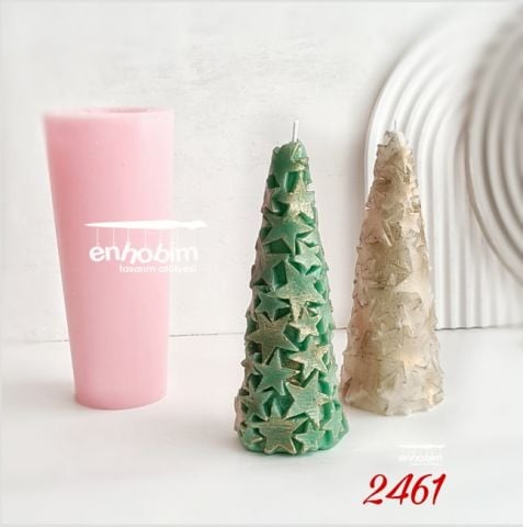 Yıldızlı  Çam Ağacı MUM silikonkalıp