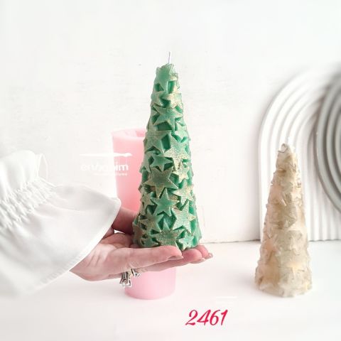 Yıldızlı  Çam Ağacı MUM silikonkalıp