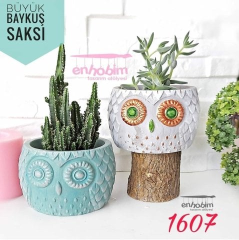 Büyük baykuş saksı silikon kalıp