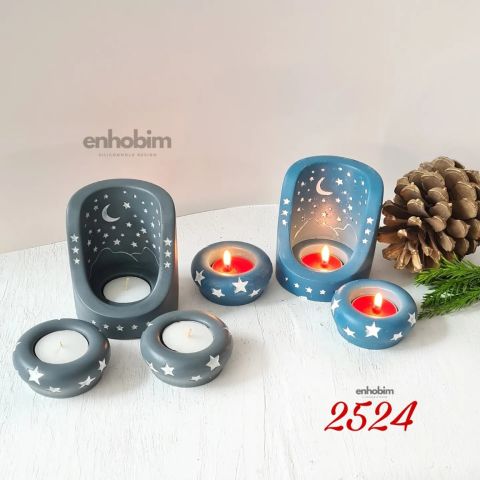 AYYILDIZ desen 2li set mumluk silikon kalıp