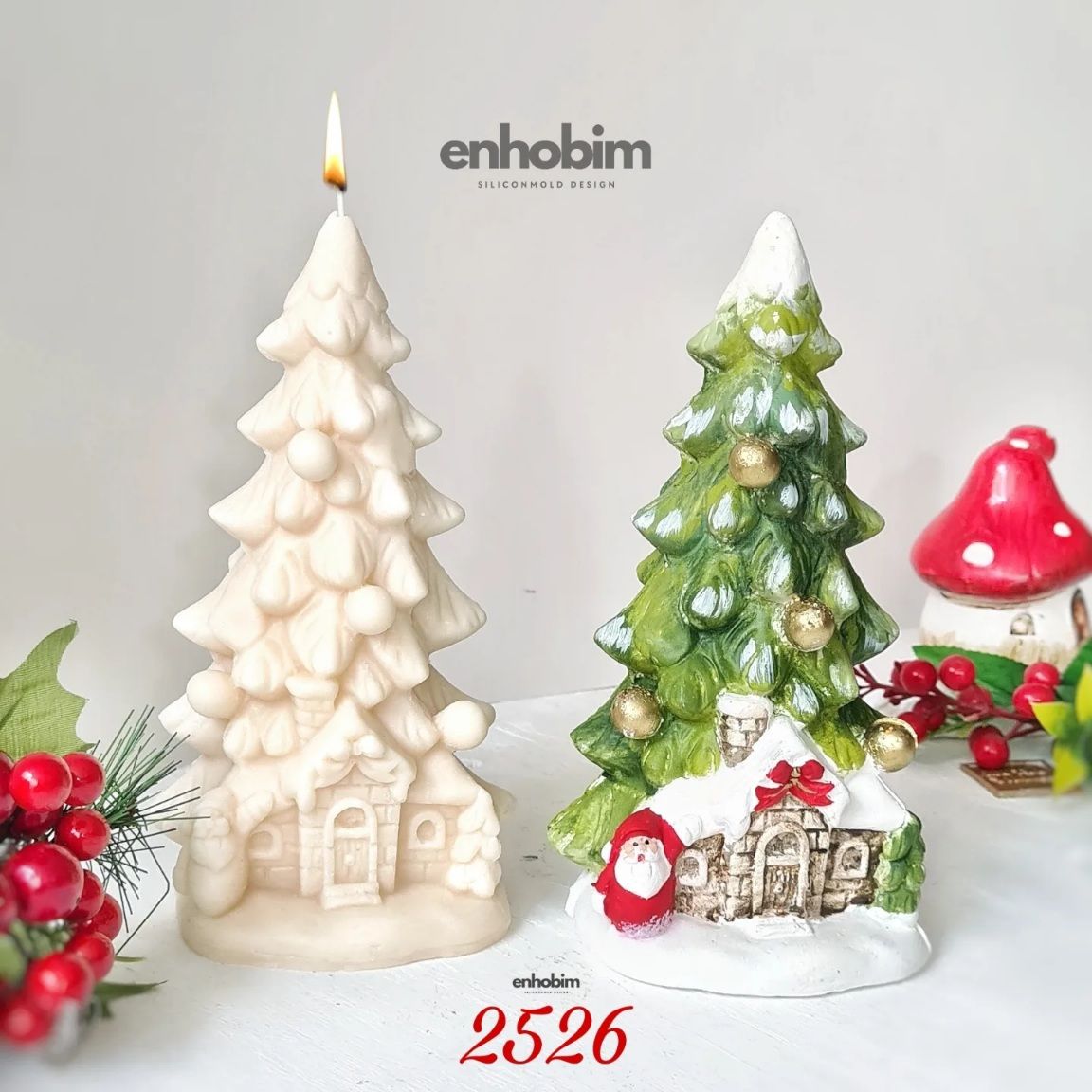 DEV Çam Ağacı ev noel baba detay silikonkalıp