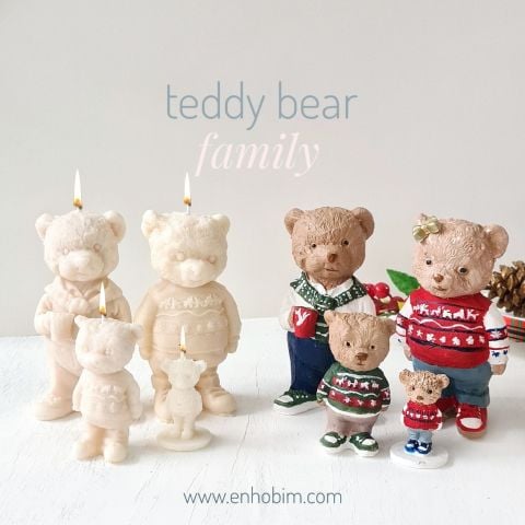 Kahve Fincanlı Ayıcık Teddy Mum Silikon Kalıp
